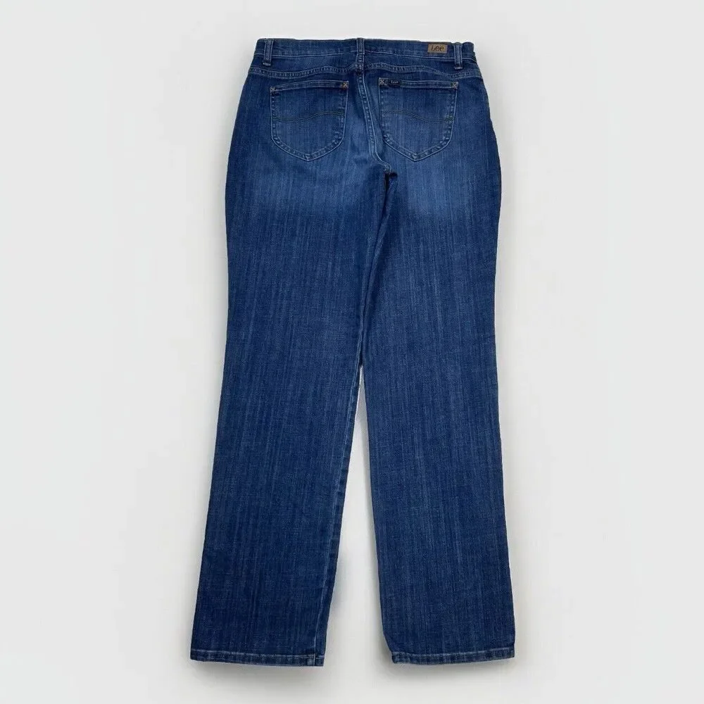 Lee Jeans Womens 12 Long Relaxed Fit Straight Leg Mid Rise Blue Measures 32x32.5 - Picture 2 of 10
